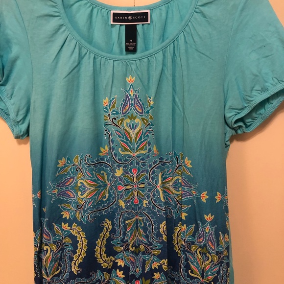 karen scott embellished tops